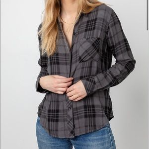 Rails Hunter button down shirt, charcoal jet